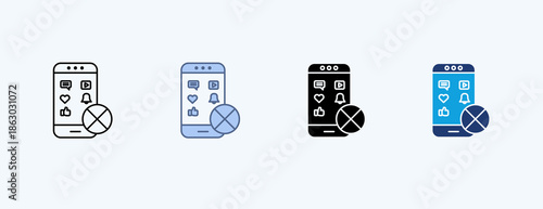 Phone Off Multiple Icon Illustration Vector