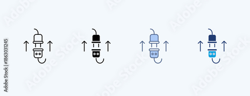 Unplug Multiple Icon Illustration Vector