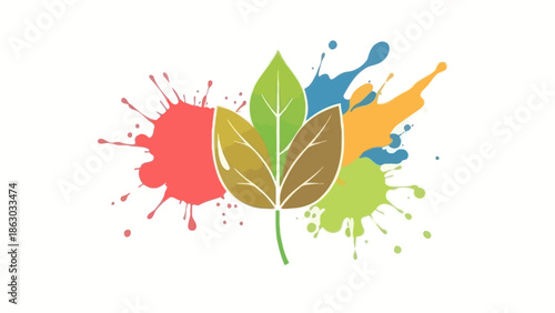 leaf in colors vectors