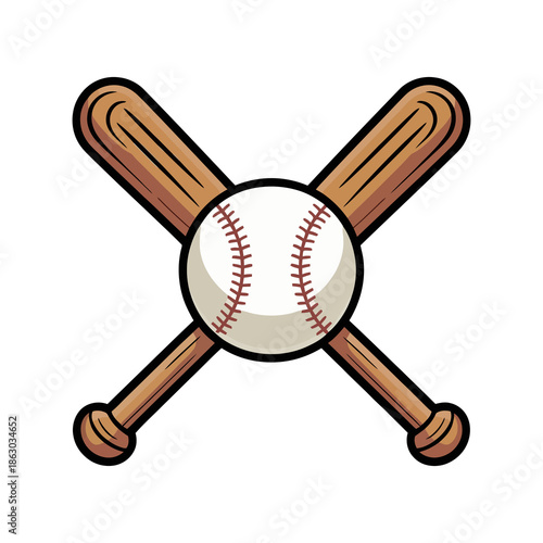 Baseball and bats icon