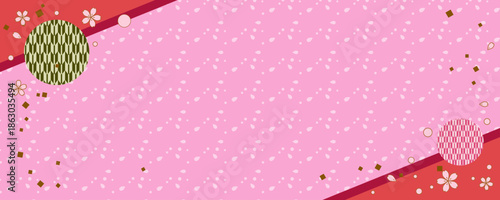 桜色の和風背景素材　春のキャンペーンやイベント告知などに