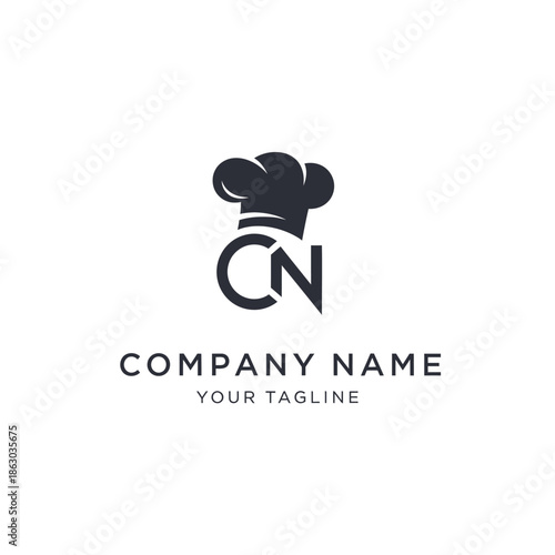 Chef Hat Logo with CN Initials for Culinary Business.