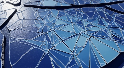 Abstract Blue Mosaic - A Captivating Display of Geometric Artistry and Color.