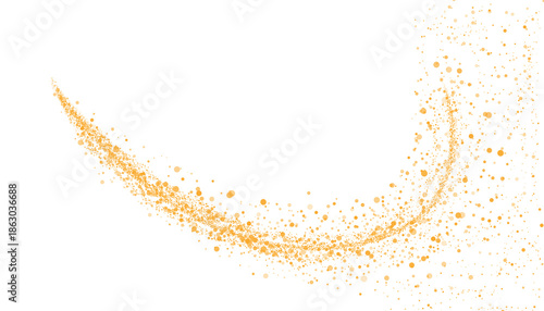 Energetic Golden Particle Swoosh and Shimmering Magic Dust Wave PNG.