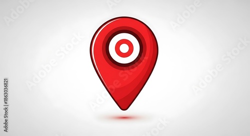 Red Location Pin Icon for Maps and Navigation.