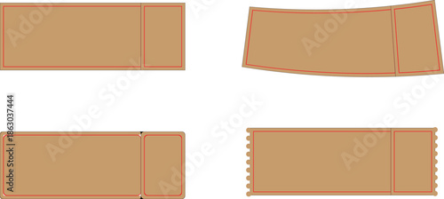 A collection of brown paper forms, each outlined in red, arranged on a white backdrop.