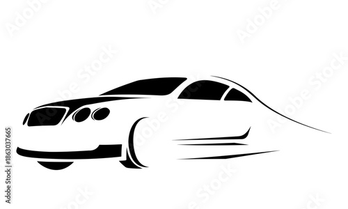Speed Oriented Sport Car Silhouette Illustration