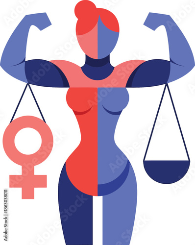 Women equality and justice concept flat vector illustration
