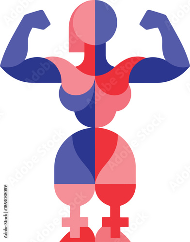Abstract female strength and empowerment concept flat vector