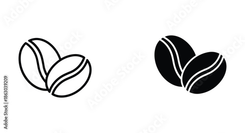 Coffee bean icon set