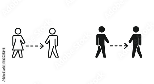 Simple illustration of people walking together