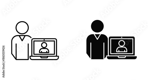 People using laptop for video conferencing