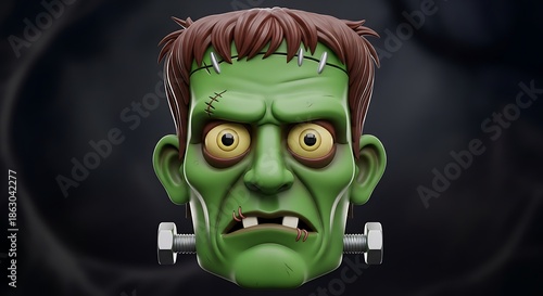 Frankensteins Monster Head - Spooky Halloween Portrait.