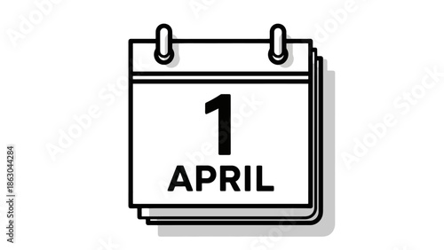 Calendar Icon Illustrating April 1st for Designs and Graphics: A Simple Reminder of April Fool's Day