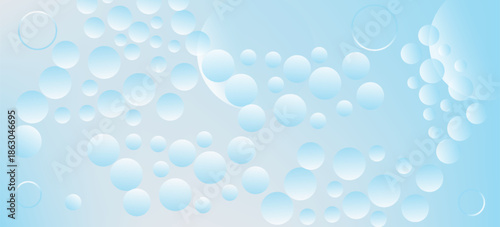 Light blue and white gradient background featuring floating bubble-like geometric circles. Soft  airy  and perfect for modern nice