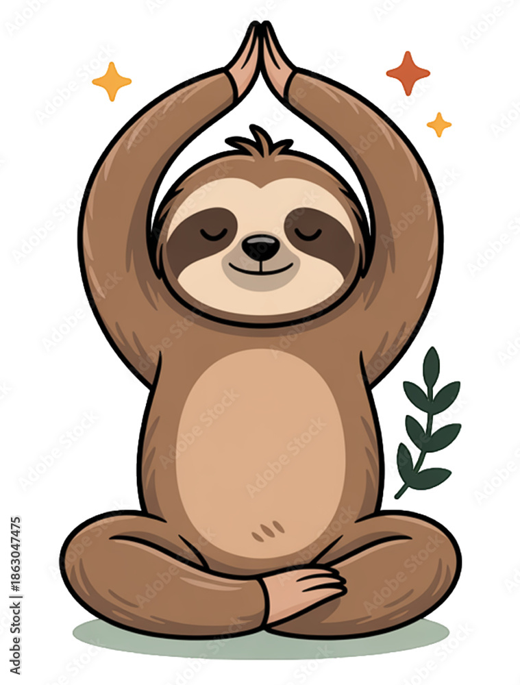 Obraz premium Yoga Sloth Poses Png