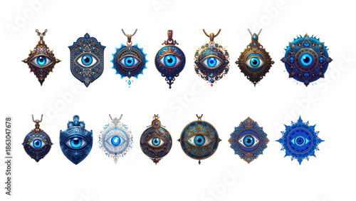 set A collection of eye illustrations, featuring a variety of expressions in a dynamic vector illustration style.