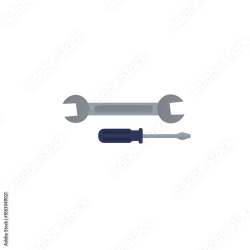 Car Maintenance and Auto Repair Service Elements Set with Spare Parts and Mechanical Tools