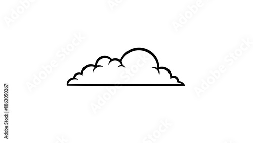 Simple line drawing of a cloud on white background