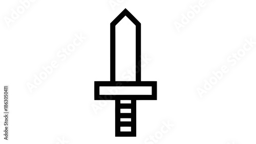 Simple black sword icon on white background
