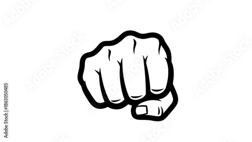 Clenched fist illustration on white background