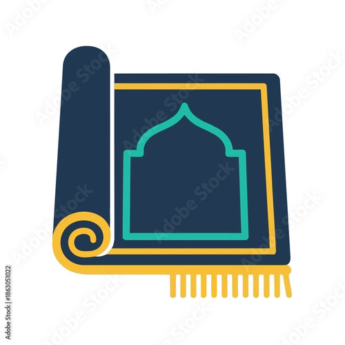 Elegant Islamic Prayer Rug Vector Design for Spiritual Use