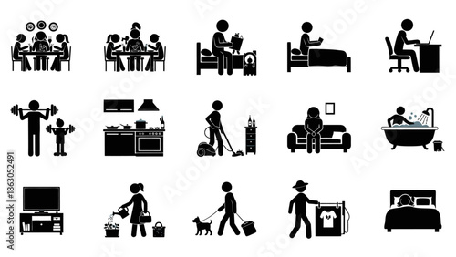 business people icons set