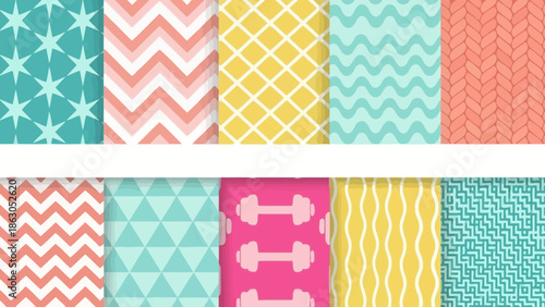 Collection of colorful seamless patterns for versatile creative projects and designs