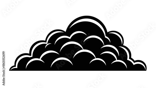 Cloud silhouette against a white background