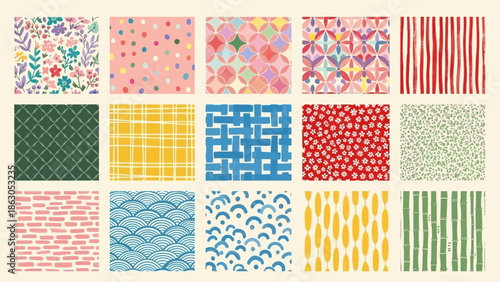 Collection of whimsical handcrafted patterns, perfect for various creative projects and designs