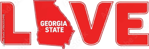 Bold red letters spell LIVE, with the 'I' replaced by the outline of Georgia containing "Georgia State" in white text