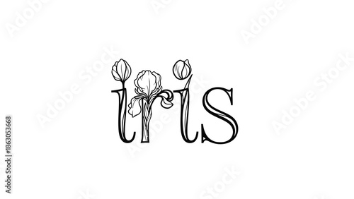 Elegant iris logo design with floral elements