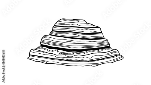 Layered rock formation illustration