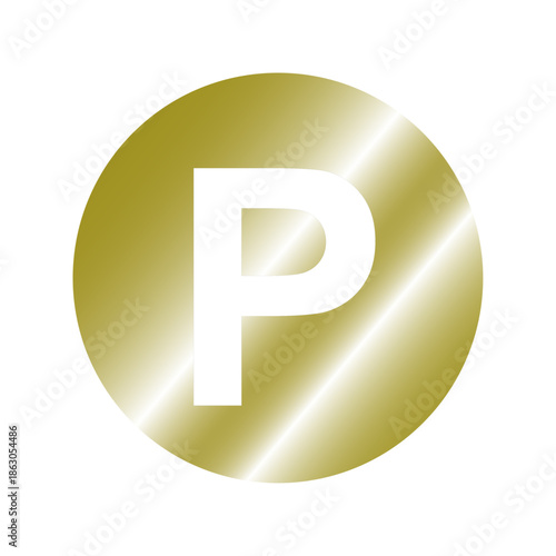 金色の丸に白いPが描かれたポイントとパーキングを示すアイコン