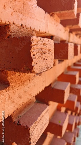 Brick wall curved and texture.