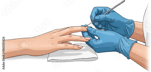 Close-up of hands receiving meticulous cuticle care during a manicure session