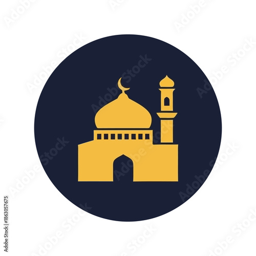 Elegant Mosque Silhouette Vector for Islamic Design Projects