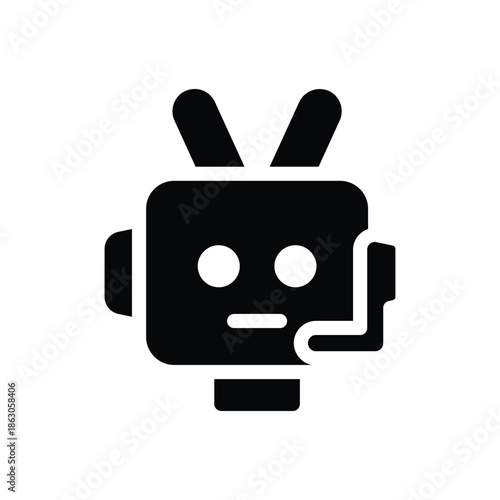 online support bot solid icon vector design good for web or mobile app