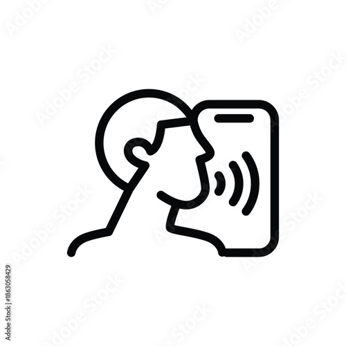 voice recognition outline icon vector design good for web or mobile app
