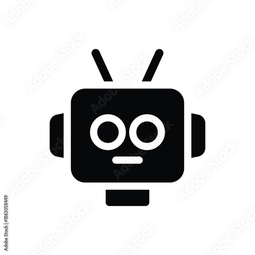 bot solid icon vector design good for web or mobile app