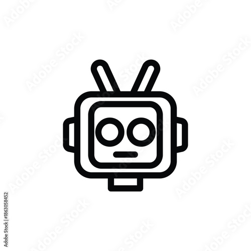 bot outline icon vector design good for web or mobile app