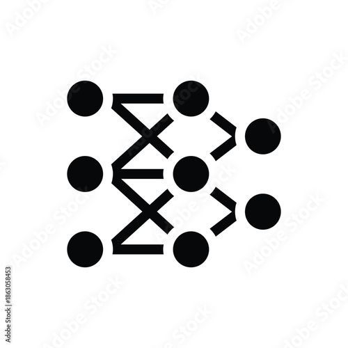 neural network solid icon vector design good for web or mobile app