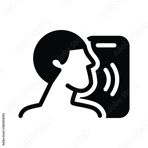 voice recognition solid icon vector design good for web or mobile app