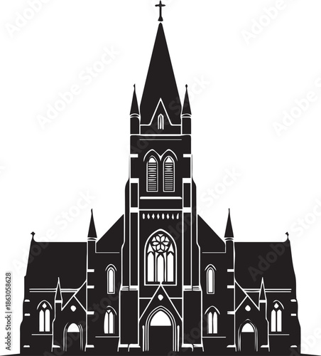 Gothic church silhouette