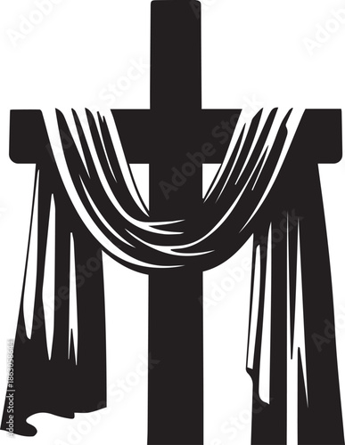 Cross with drapery