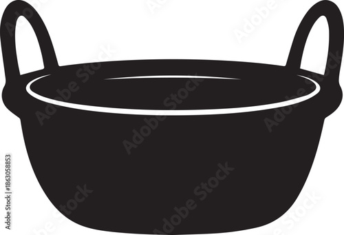 Black pot with handles