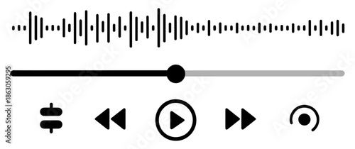 audio video player control bar icon