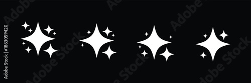 Sparkle Star  Icon Set.  Shine Symbol .High Quality and a Pristine Shining Surface. Isolated Vector Illustration. eps 10