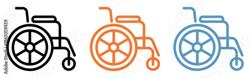 wheelchair accessibility icon line set