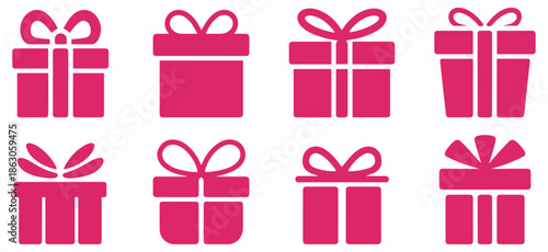 pink gift boxes ribbon collection